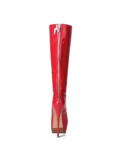 Giaro Giaro Cameron Red Shiny Knee Boots - Back Zipper -Urban Sole Shop giaro giaro cameron red shiny knee boots back zipp 2
