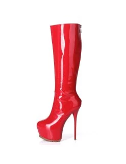 Giaro Giaro Cameron Red Shiny Knee Boots - Back Zipper