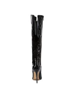 Giaro Giaro Eldora Cowboy Knee Boots In Black Shiny -Urban Sole Shop giaro giaro eldora cowboy knee boots in black shin 2