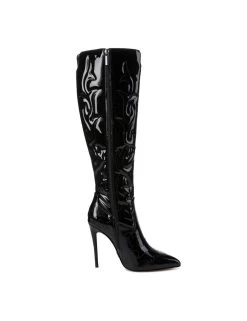 Giaro Giaro Eldora Cowboy Knee Boots In Black Shiny -Urban Sole Shop giaro giaro eldora cowboy knee boots in black shin 3