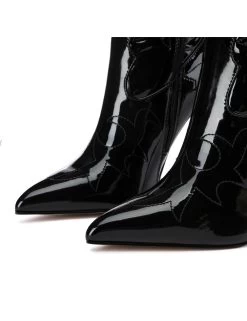 Giaro Giaro Eldora Cowboy Knee Boots In Black Shiny -Urban Sole Shop giaro giaro eldora cowboy knee boots in black shin 6