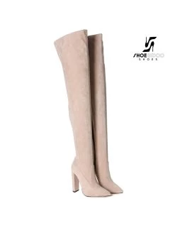 Giaro Giaro Fashion Thigh Boots TRINKET In Stone Suede -Urban Sole Shop giaro giaro fashion thigh boots trinket in stone s 4
