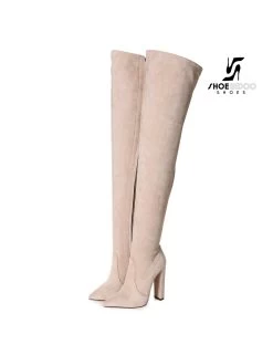 Giaro Giaro Fashion Thigh Boots TRINKET In Stone Suede -Urban Sole Shop giaro giaro fashion thigh boots trinket in stone s 5