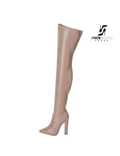 Giaro Giaro Fashion Thigh Boots TRINKET In Taupe Matte