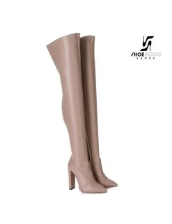 Giaro Giaro Fashion Thigh Boots TRINKET In Taupe Matte -Urban Sole Shop giaro giaro fashion thigh boots trinket in taupe m 5