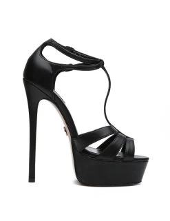 Giaro Giaro KARELESS BLACK MATTE T-STRAP SANDALS -Urban Sole Shop giaro giaro kareless black matte t strap sandals 2