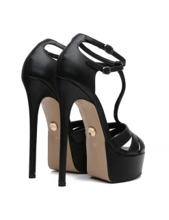 Giaro Giaro KARELESS BLACK MATTE T-STRAP SANDALS -Urban Sole Shop giaro giaro kareless black matte t strap sandals 6