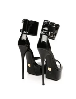 Giaro Giaro KATE | BLACK SHINY | ANKLE BELT PLATFORM SANDALS -Urban Sole Shop giaro giaro kate black shiny ankle belt platform s 6