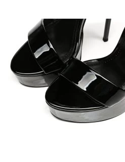 Giaro Giaro KATE | BLACK SHINY | ANKLE BELT PLATFORM SANDALS -Urban Sole Shop giaro giaro kate black shiny ankle belt platform s 7