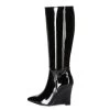 Giaro Giaro Knee Boots With Wedge Heel ELLA In Black Shiny