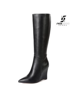 Giaro Giaro Knee Boots With Wedge Heel ELLA In Black -Urban Sole Shop giaro giaro knee boots with wedge heel ella in bla 13