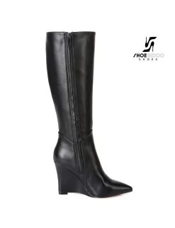 Giaro Giaro Knee Boots With Wedge Heel ELLA In Black -Urban Sole Shop giaro giaro knee boots with wedge heel ella in bla 14