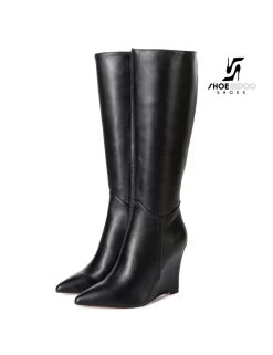 Giaro Giaro Knee Boots With Wedge Heel ELLA In Black -Urban Sole Shop giaro giaro knee boots with wedge heel ella in bla 17