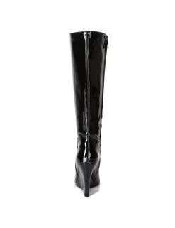 Giaro Giaro Knee Boots With Wedge Heel ELLA In Black Shiny -Urban Sole Shop giaro giaro knee boots with wedge heel ella in bla 3