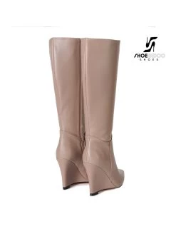 Giaro Giaro Knee Boots With Wedge Heel ELLA In Taupe -Urban Sole Shop giaro giaro knee boots with wedge heel ella in tau 6