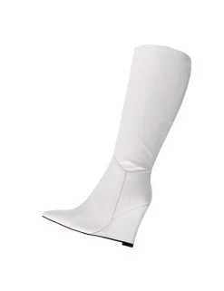 Giaro Giaro Knee Boots With Wedge Heel ELLA In White -Urban Sole Shop giaro giaro knee boots with wedge heel ella in whi 8