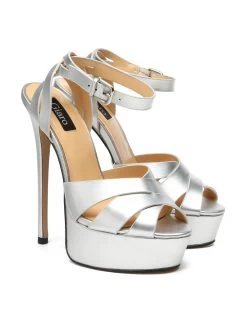 Giaro Giaro KROSS SILVER METALLIC MATTE SANDALS -Urban Sole Shop giaro giaro kross silver metallic matte sandals 5