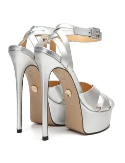 Giaro Giaro KROSS SILVER METALLIC MATTE SANDALS -Urban Sole Shop giaro giaro kross silver metallic matte sandals 6