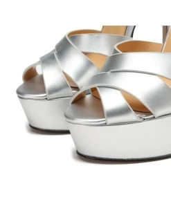 Giaro Giaro KROSS SILVER METALLIC MATTE SANDALS -Urban Sole Shop giaro giaro kross silver metallic matte sandals 8