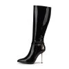 Giaro Giaro LEANDRA BLACK SHINY KNEE BOOTS