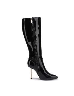 Giaro Giaro LEANDRA BLACK SHINY KNEE BOOTS -Urban Sole Shop giaro giaro leandra black shiny knee boots 3