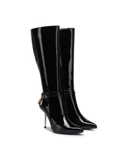 Giaro Giaro LEANDRA BLACK SHINY KNEE BOOTS -Urban Sole Shop giaro giaro leandra black shiny knee boots 8