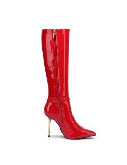 Giaro Giaro LEANDRA RED SHINY KNEE BOOTS -Urban Sole Shop giaro giaro leandra red shiny knee boots 3