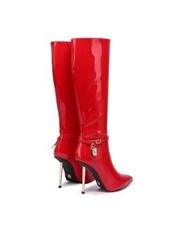 Giaro Giaro LEANDRA RED SHINY KNEE BOOTS -Urban Sole Shop giaro giaro leandra red shiny knee boots 7