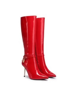 Giaro Giaro LEANDRA RED SHINY KNEE BOOTS -Urban Sole Shop giaro giaro leandra red shiny knee boots 8