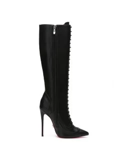 Giaro Giaro MILANA BLACK MATTE LACE KNEE BOOTS -Urban Sole Shop giaro giaro milana black matte lace knee boots 3