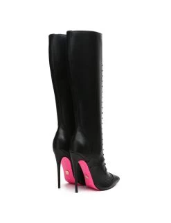 Giaro Giaro MILANA BLACK MATTE LACE KNEE BOOTS -Urban Sole Shop giaro giaro milana black matte lace knee boots 6