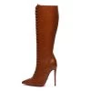 Giaro Giaro MILANA BROWN MATTE LACE KNEE BOOTS