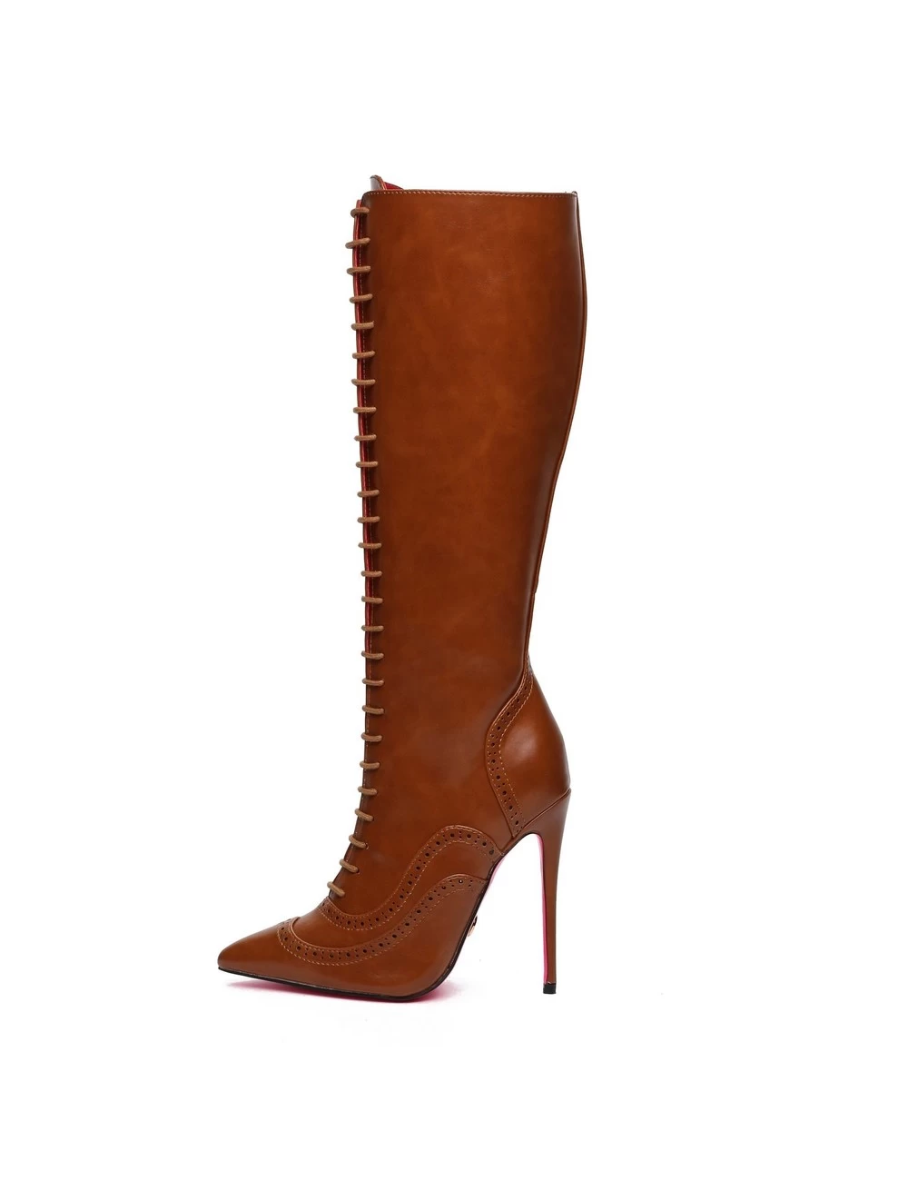 Giaro Giaro MILANA BROWN MATTE LACE KNEE BOOTS 1 Giaro Giaro MILANA BROWN MATTE LACE KNEE BOOTS