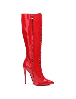 Giaro Giaro MILANA RED SHINY RIDING BOOTS -Urban Sole Shop giaro giaro milana red shiny riding boots 3