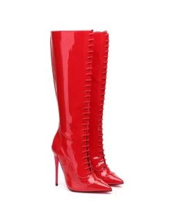 Giaro Giaro MILANA RED SHINY RIDING BOOTS -Urban Sole Shop giaro giaro milana red shiny riding boots 5