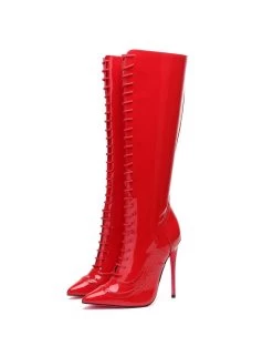 Giaro Giaro MILANA RED SHINY RIDING BOOTS -Urban Sole Shop giaro giaro milana red shiny riding boots 7