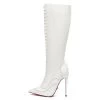 Giaro Giaro MILANA WHITE MATTE LACE KNEE BOOTS