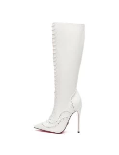 Giaro Giaro MILANA WHITE MATTE LACE KNEE BOOTS