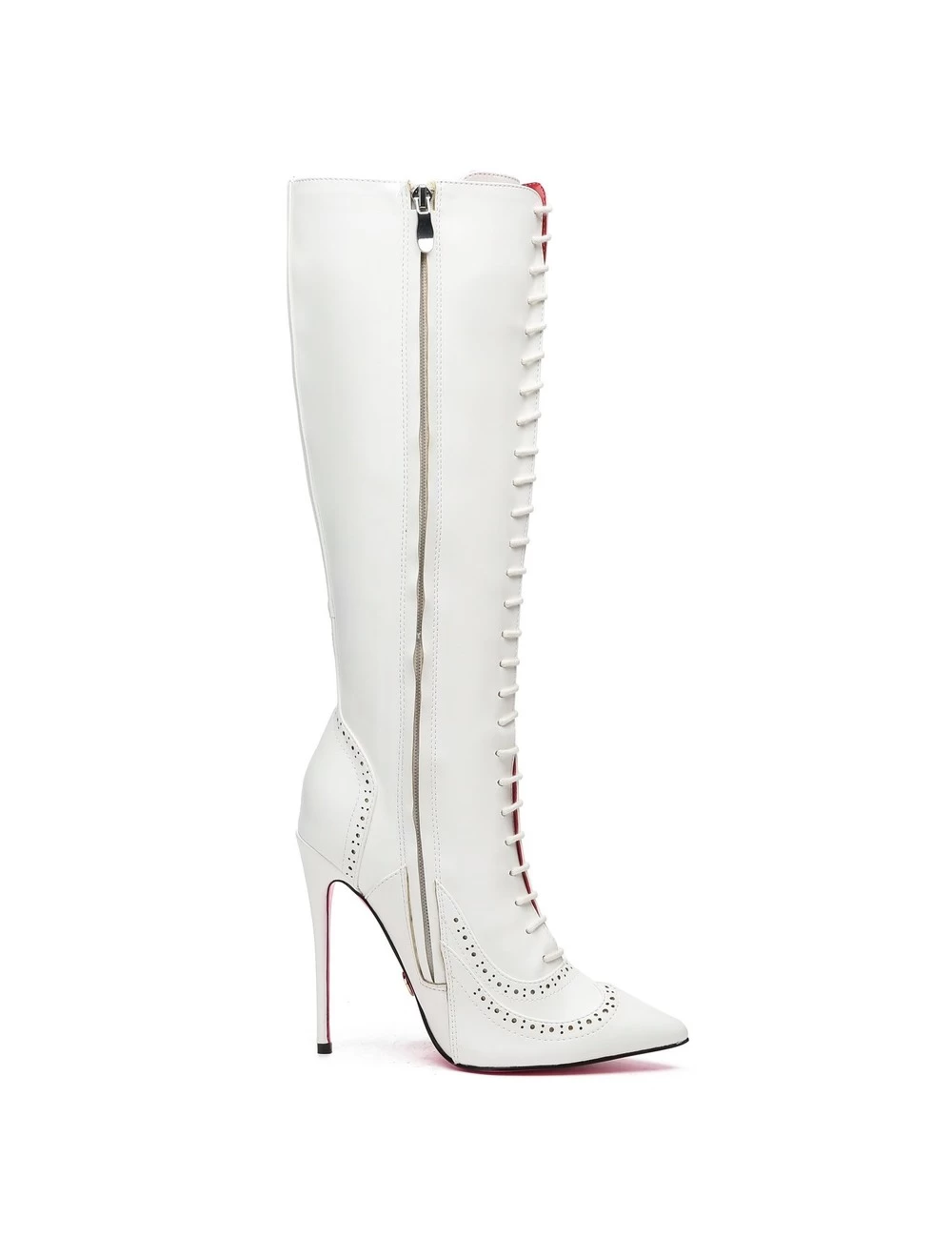 Giaro Giaro MILANA WHITE MATTE LACE KNEE BOOTS 5 Giaro Giaro MILANA WHITE MATTE LACE KNEE BOOTS - Image 5