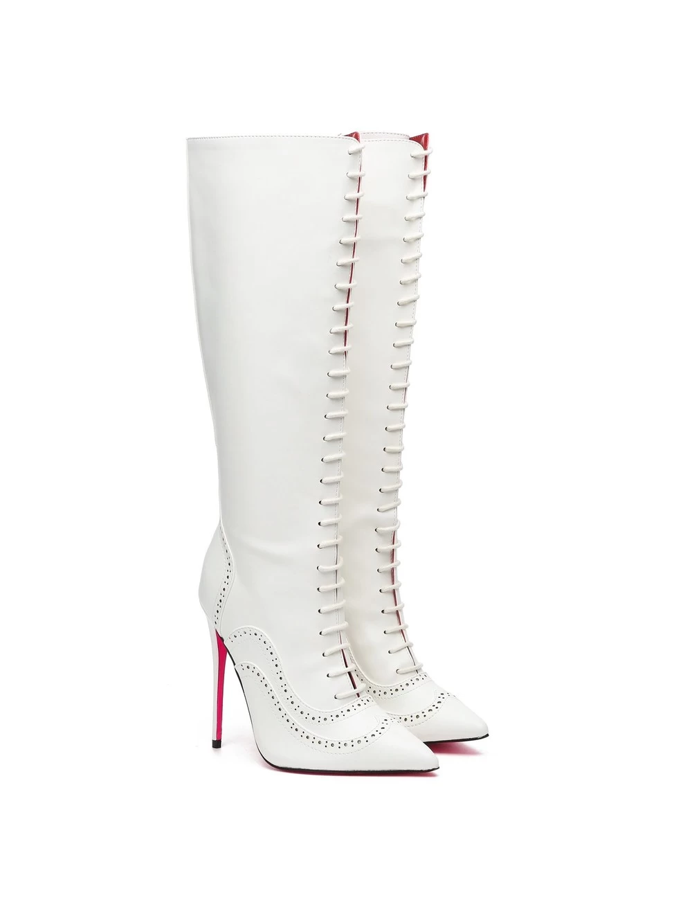 Giaro Giaro MILANA WHITE MATTE LACE KNEE BOOTS 7 Giaro Giaro MILANA WHITE MATTE LACE KNEE BOOTS - Image 7