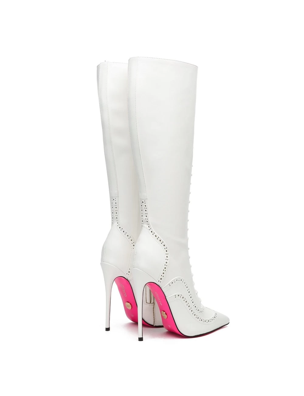 Giaro Giaro MILANA WHITE MATTE LACE KNEE BOOTS 8 Giaro Giaro MILANA WHITE MATTE LACE KNEE BOOTS - Image 8