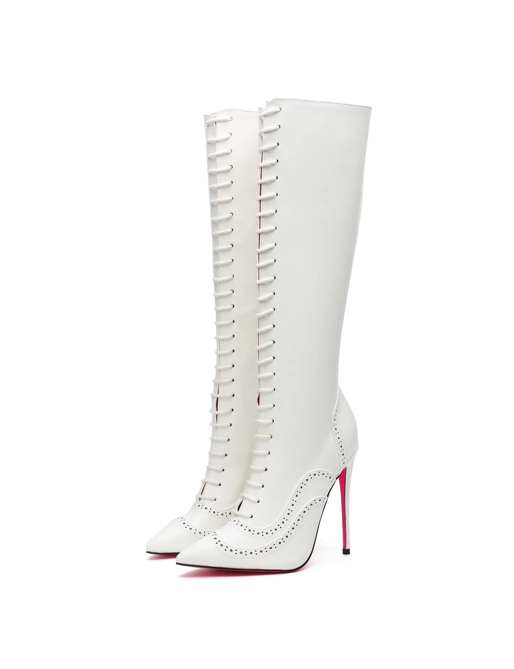 Giaro Giaro MILANA WHITE MATTE LACE KNEE BOOTS 9 Giaro Giaro MILANA WHITE MATTE LACE KNEE BOOTS - Image 9