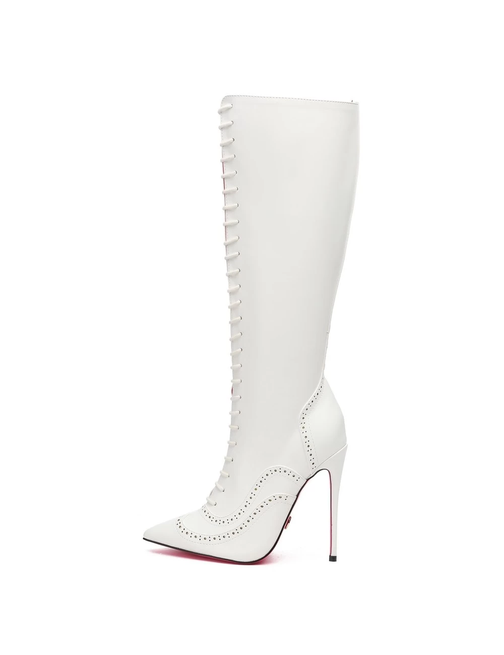 Giaro Giaro MILANA WHITE MATTE LACE KNEE BOOTS 1 Giaro Giaro MILANA WHITE MATTE LACE KNEE BOOTS
