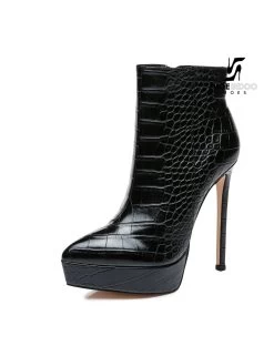 Giaro Giaro Platform Ankle Boots STACK In Black Croc Print -Urban Sole Shop giaro giaro platform ankle boots stack in black cr 3