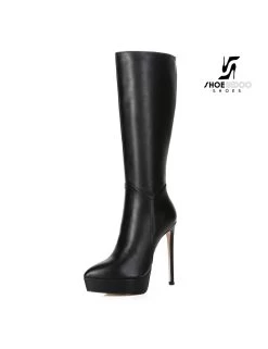 Giaro Giaro Platform Knee Boots SARAYA In Black -Urban Sole Shop giaro giaro platform knee boots saraya in black 2