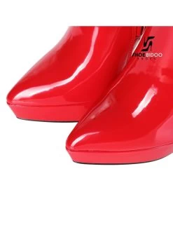 Giaro Giaro Platform Knee Boots SARAYA In Red Shiny -Urban Sole Shop giaro giaro platform knee boots saraya in red shin 3