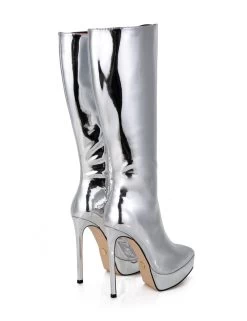 Giaro Giaro Platform Knee Boots SARAYA In Silver Shiny 18 Giaro Giaro Platform Knee Boots SARAYA In Silver Shiny -Urban Sole Shop giaro giaro platform knee boots saraya in silver s 8