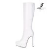 Giaro Giaro Platform Knee Boots SARAYA In White