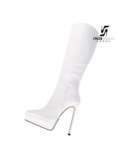 Giaro Giaro Platform Knee Boots SARAYA In White -Urban Sole Shop giaro giaro platform knee boots saraya in white 2