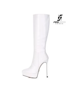 Giaro Giaro Platform Knee Boots SARAYA In White